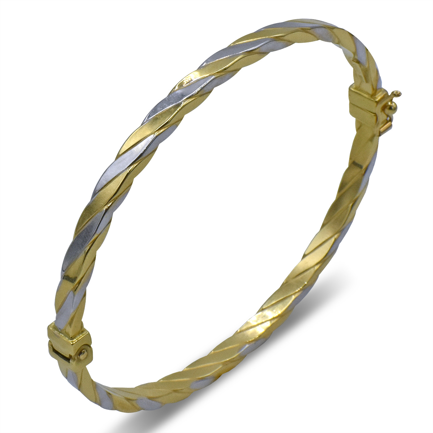 Pulseira em ouro branco e amarelo